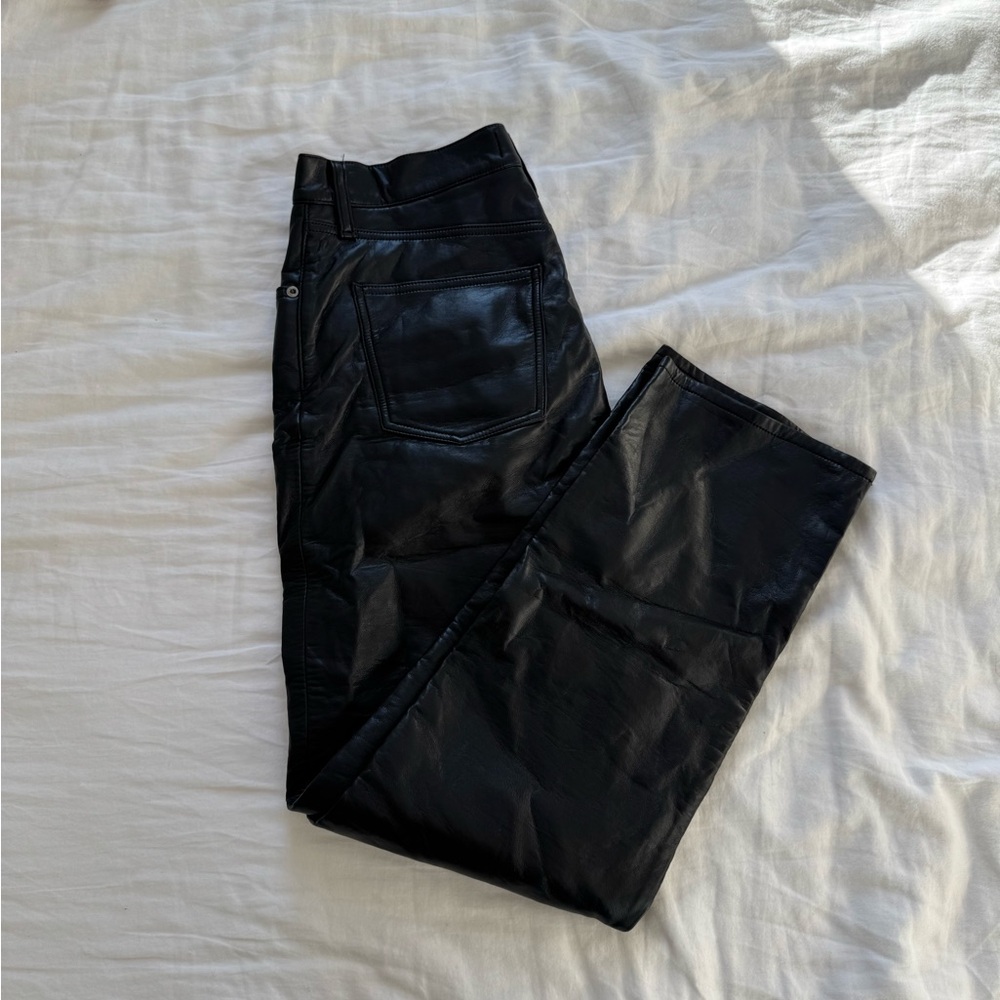 Agolde Leather Pinch Waist Pants